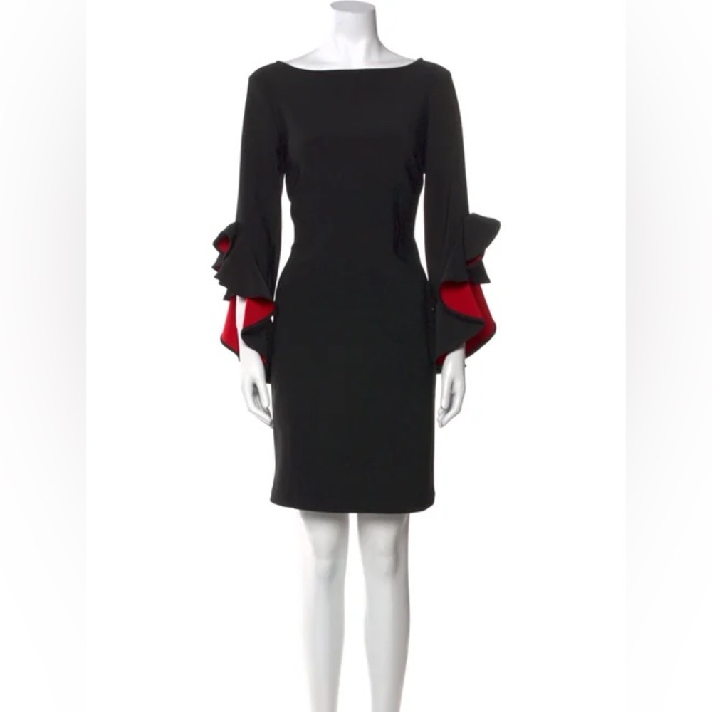 Alberto Makali Red Ruffle Sleeve Dress